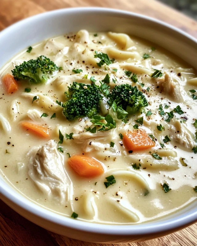 Crockpot Chicken Alfredo Soup