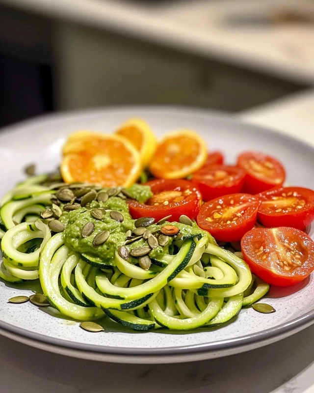 Zucchini Noodles with Avocado Sauce