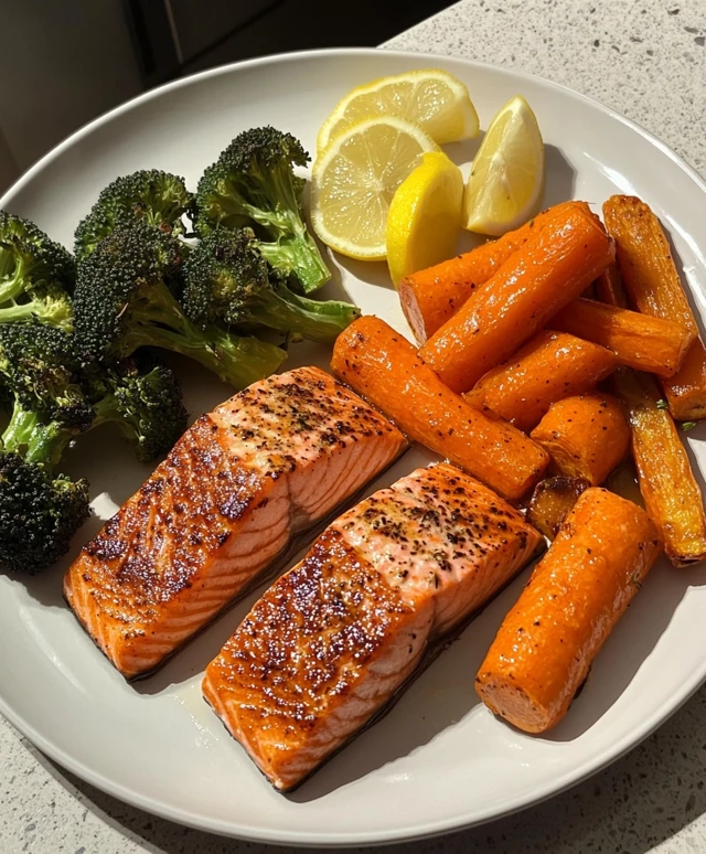  Honey Glazed Salmon with Roasted Veggies