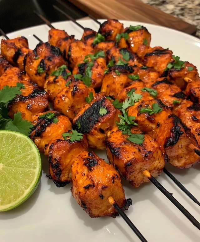 Mexican Chicken Skewers with Lime and Cilantro