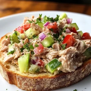 Tuna Salad with Greek Yogurt and Fresh Veggies