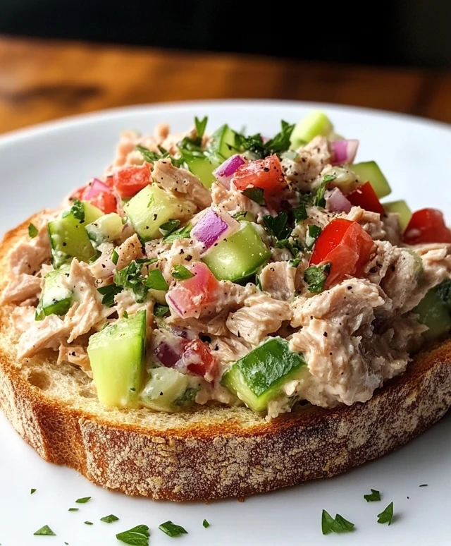 Tuna Salad with Greek Yogurt and Fresh Veggies