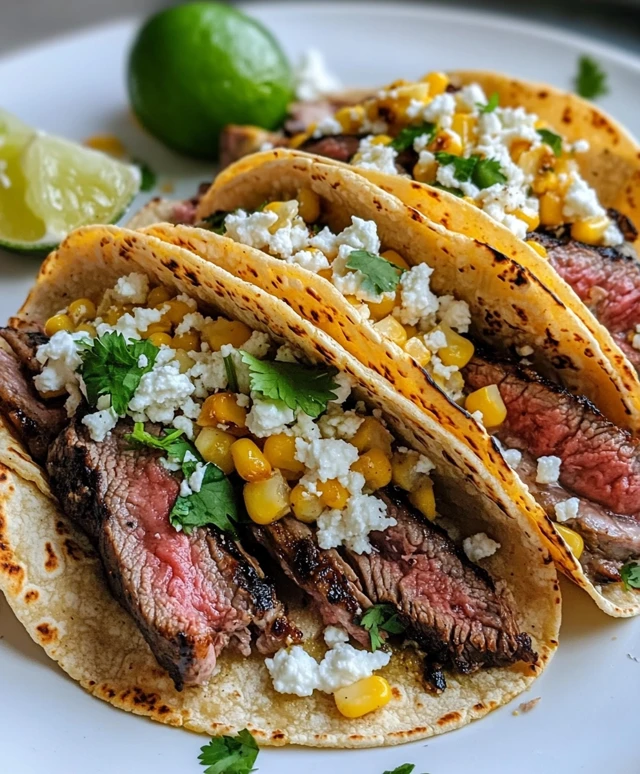 Steak Tacos with Creamy Mexican Street Corn