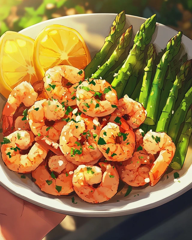 Lemon Garlic Shrimp and Asparagus