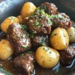 Garlic Butter Beef Bites & Potatoes