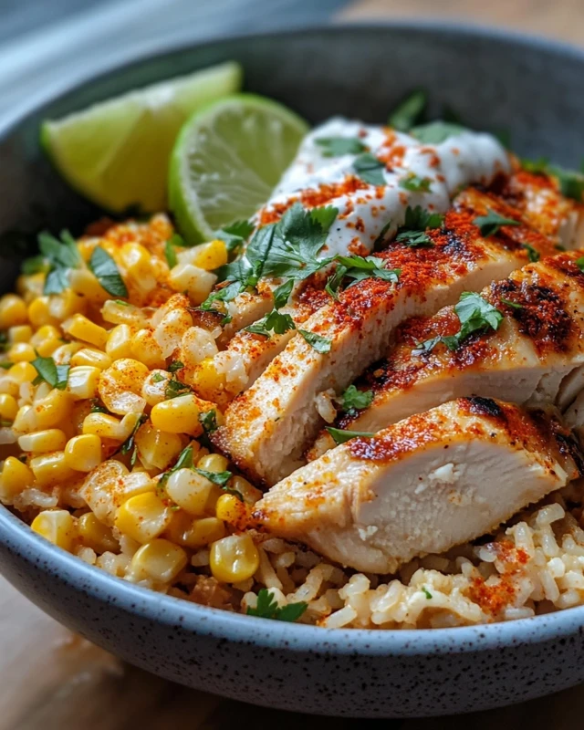 Street Corn Chicken Rice Bowl