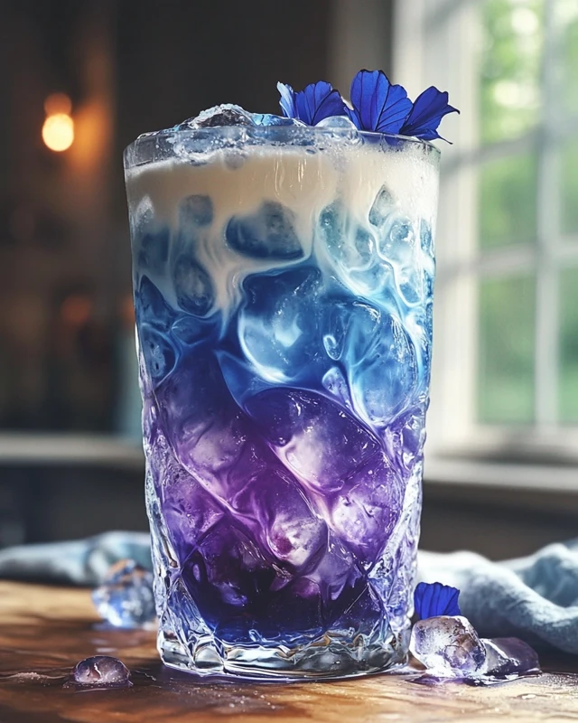 Iced Butterfly Pea Flower Tea Latte