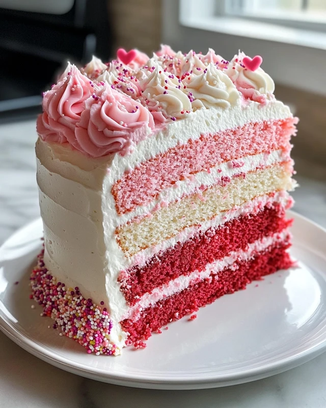 Heart Ribbon Cake