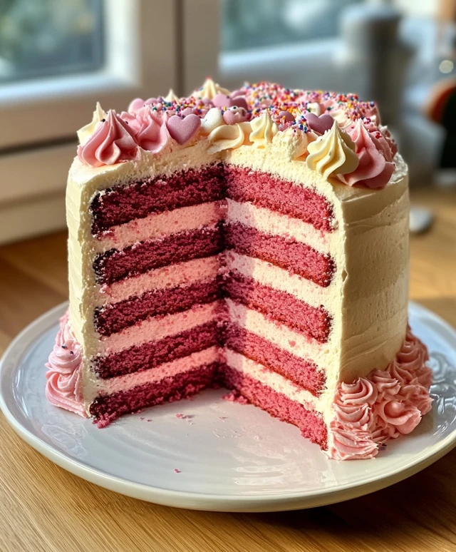 Heart Ribbon Cake