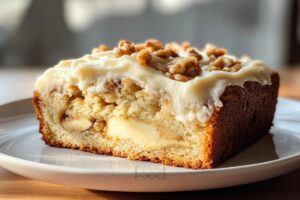 Moist Banana Bread with Walnuts and Cream Cheese Frosting