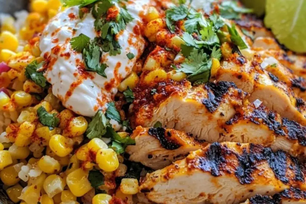 Street Corn Chicken Rice Bowl