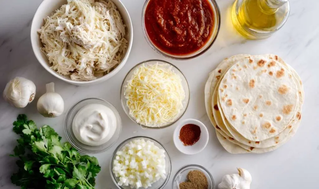 Chicken Enchiladas Ingredients - Complete Recipe Setup | Easy Mexican Dinner