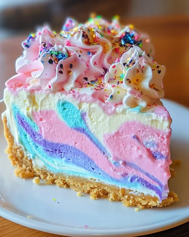 No-Bake Unicorn Cheesecake