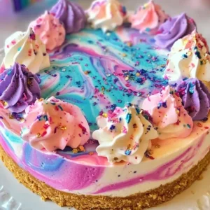 No-Bake Unicorn Cheesecake