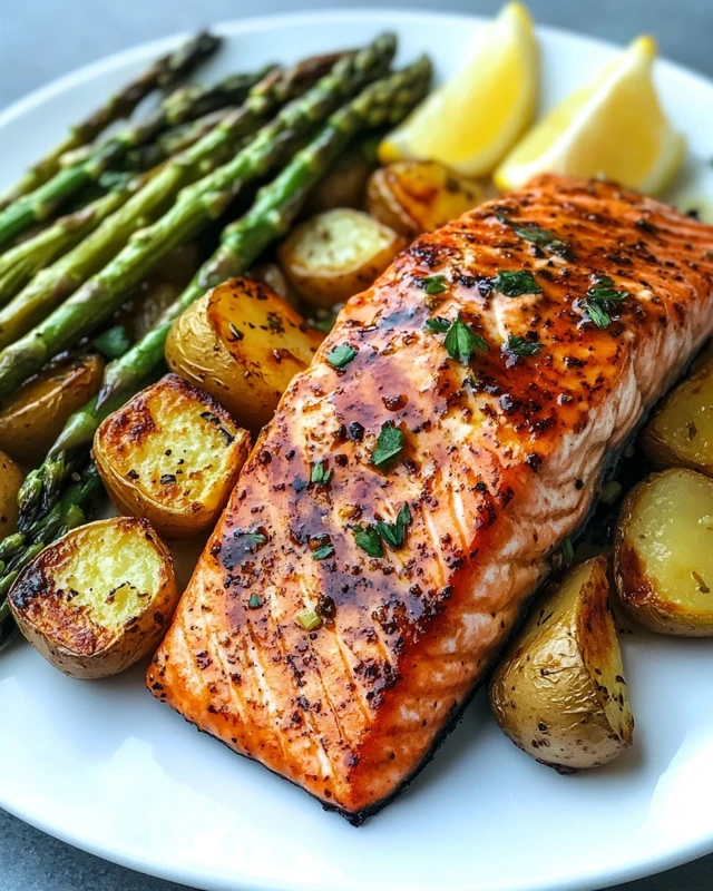 Salmon with Roasted Potatoes & Asparagus