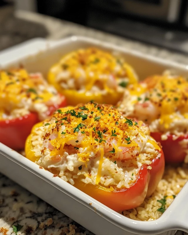 Crab and Shrimp Stuffed Bell Peppers