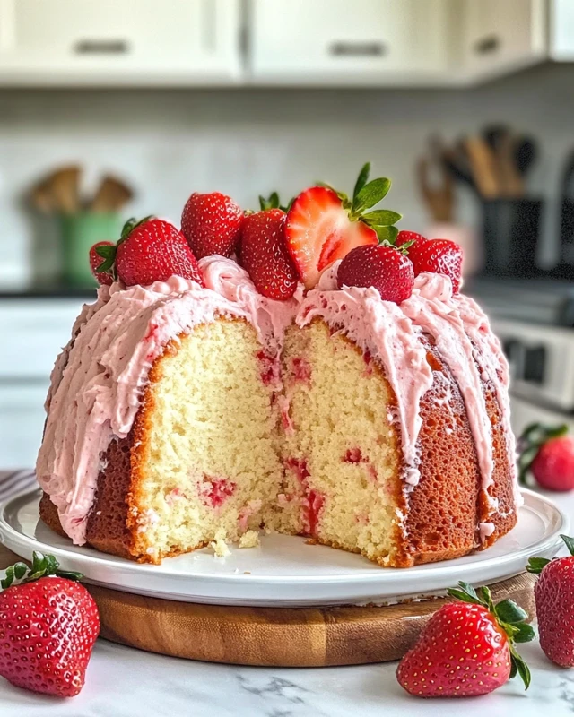 Fresh Strawberry Pound Cake