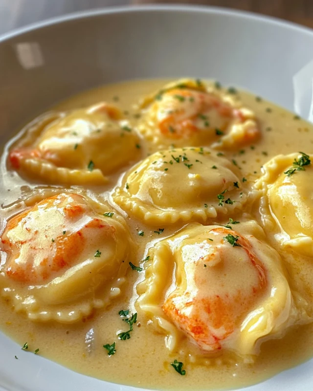 Lobster Ravioli in Creamy Lemon Butter Sauce