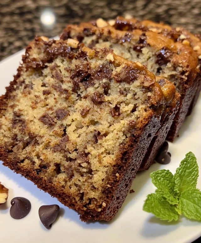 Banana Bread with Chocolate Chips and Walnuts