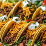 Ground Beef Tacos with Cheddar