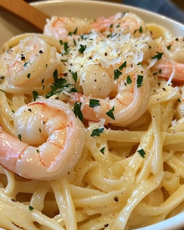 Lemon Garlic Shrimp Linguine