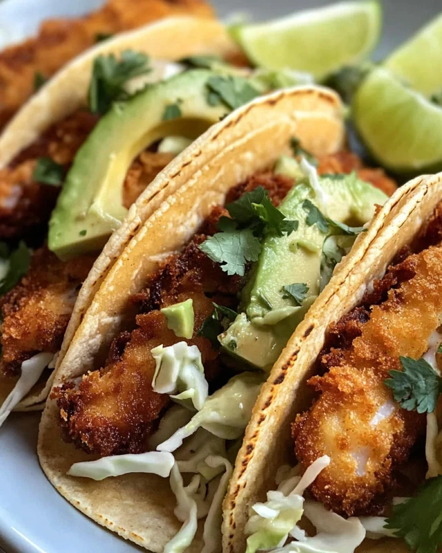 Crispy Fish Tacos with Avocado