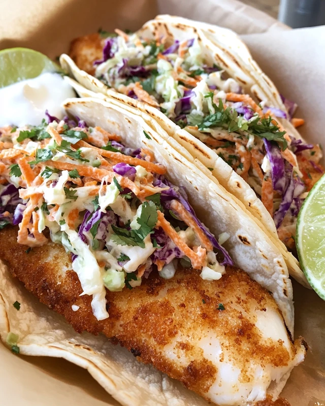 Fish Tacos with Cabbage Slaw Recipe