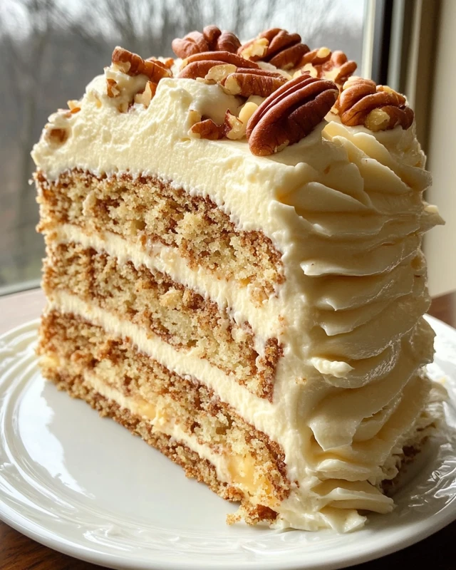 Moist Banana Pecan Cream Cake