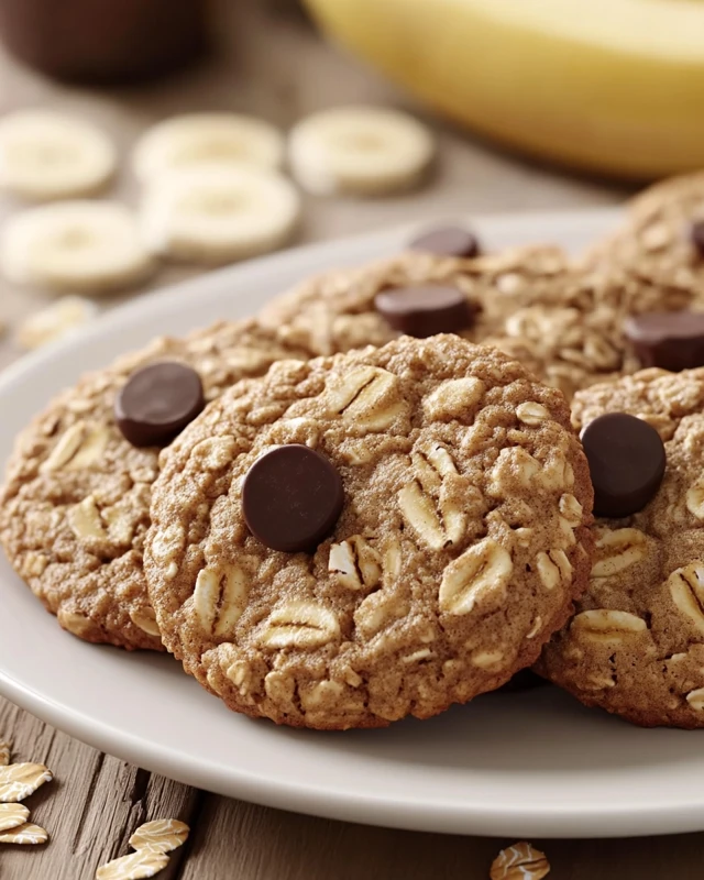 Soft and Chewy Banana Oatmeal Cookies