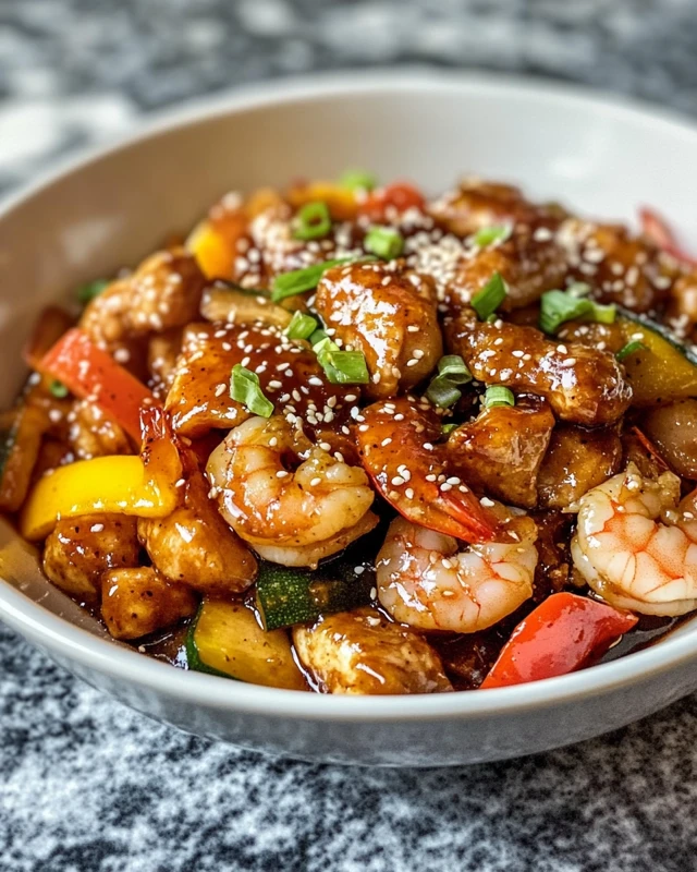 Teriyaki Chicken and Shrimp Stir Fry