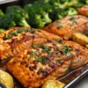 Lemon Butter Salmon with Crispy Potatoes and Broccoli