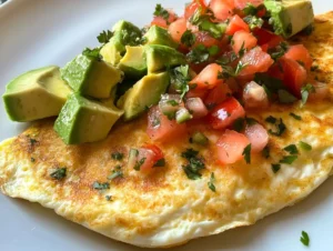 Egg White Omelet with Avocado & Salsa