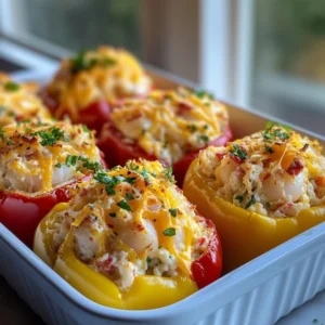 Crab and Shrimp Stuffed Bell Peppers