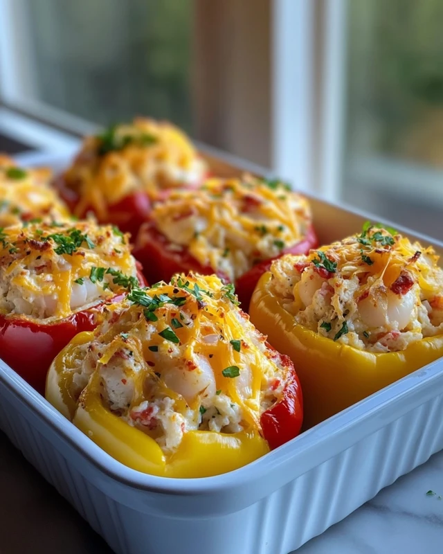 Crab and Shrimp Stuffed Bell Peppers