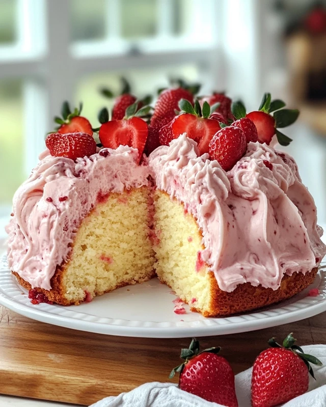 Fresh Strawberry Pound Cake