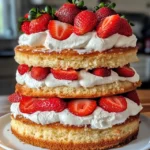 Fresh Strawberry Shortcake Layer Cake
