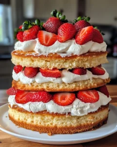 Fresh Strawberry Shortcake Layer Cake