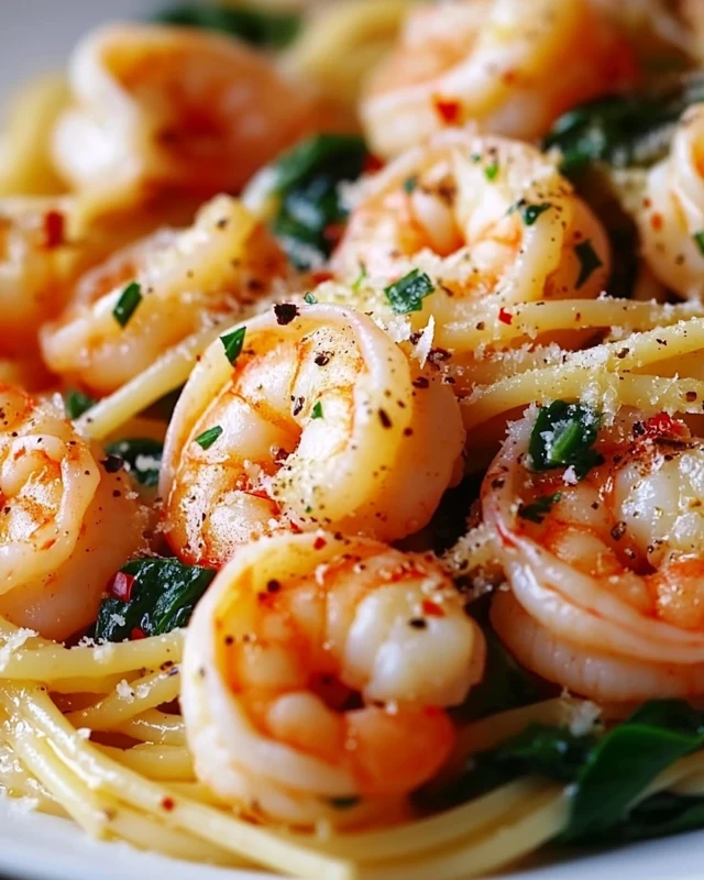 Shrimp and Spinach Pasta