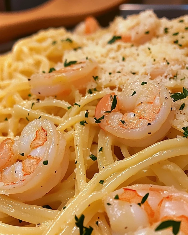 Lemon Garlic Shrimp Linguine