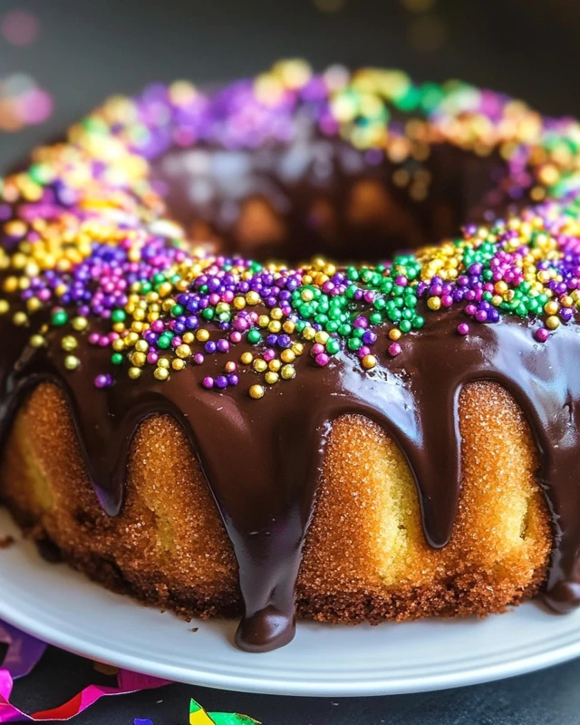 King Cake with Chocolate Ganache