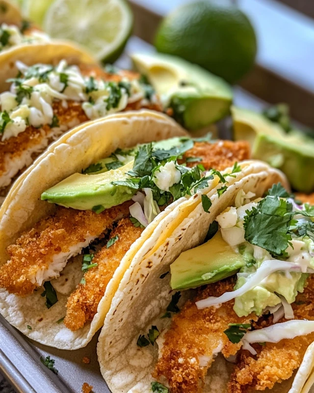 Crispy Fish Tacos with Avocado