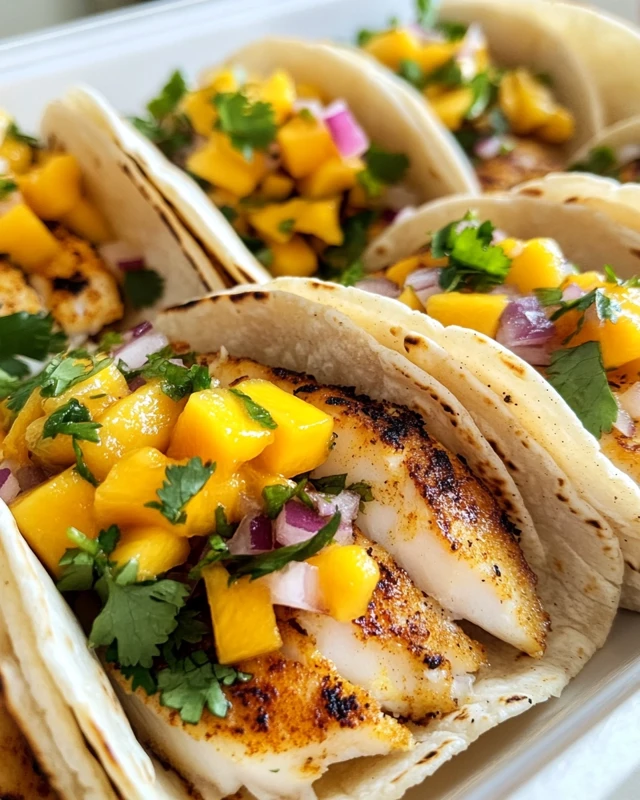 Easy Fish Tacos with Mango Salsa