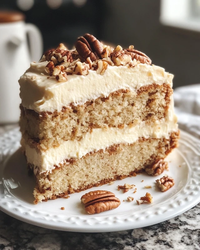 Moist Banana Pecan Cream Cake