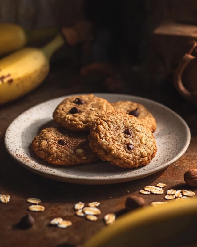 Soft and Chewy Banana Oatmeal Cookies