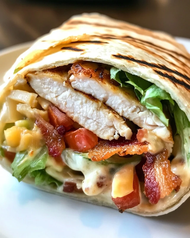 Grilled Chicken Ranch Wrap with Crispy Bacon