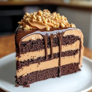 Chocolate Peanut Butter Mousse Cake