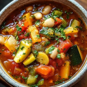 Rustic Minestrone Soup with Beans and Pasta