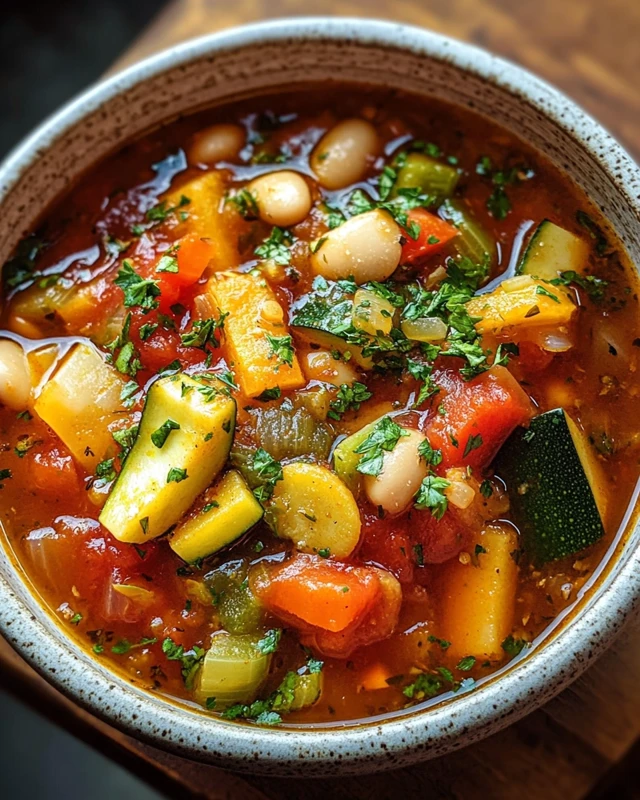 Rustic Minestrone Soup with Beans and Pasta