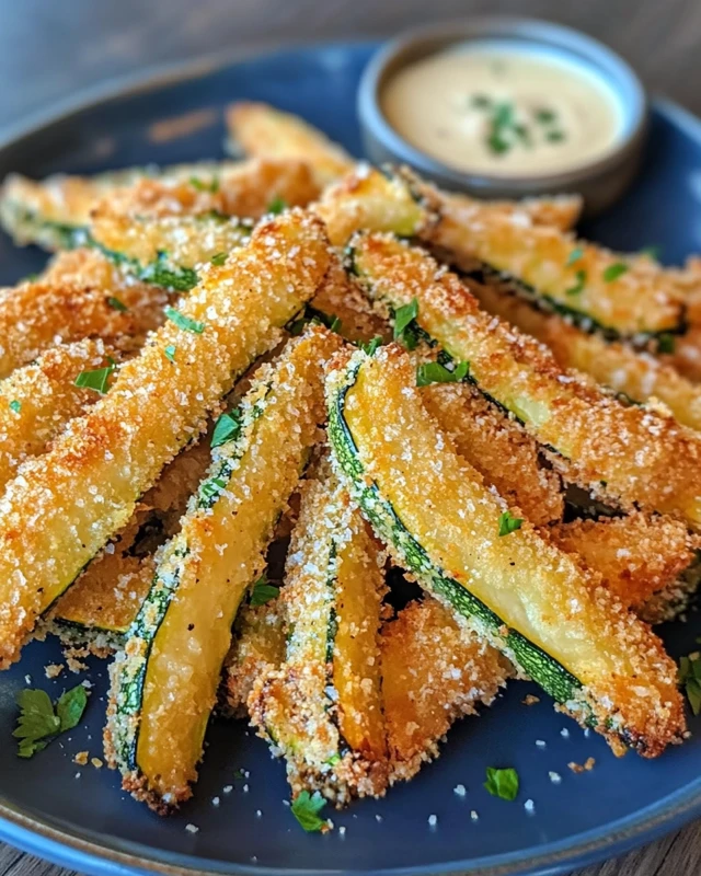 Crispy Air Fryer Garlic Parmesan Zucchini Fries