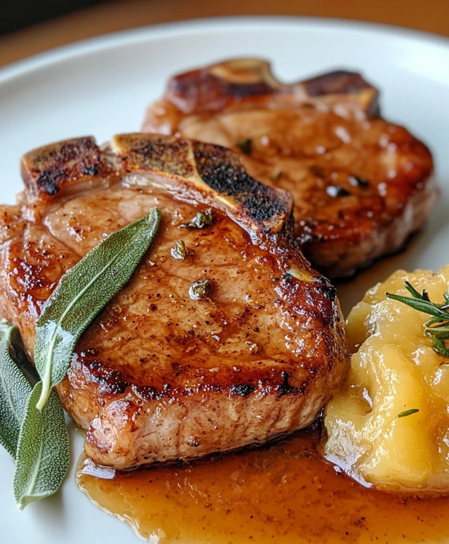 Pan-Seared Pork Chops with Apple Sauce